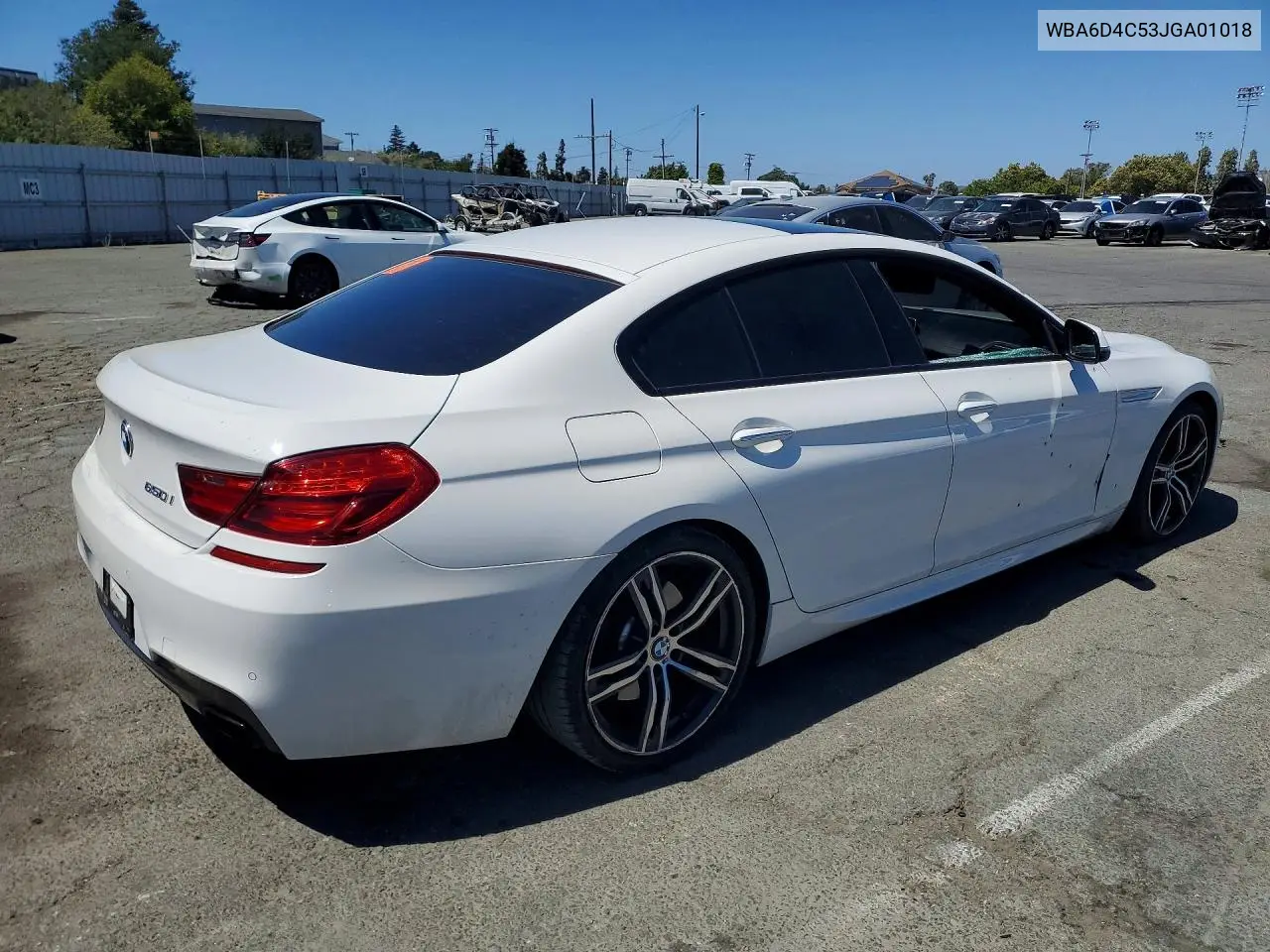 2018 BMW 650 I Gran Coupe VIN: WBA6D4C53JGA01018 Lot: 85613105