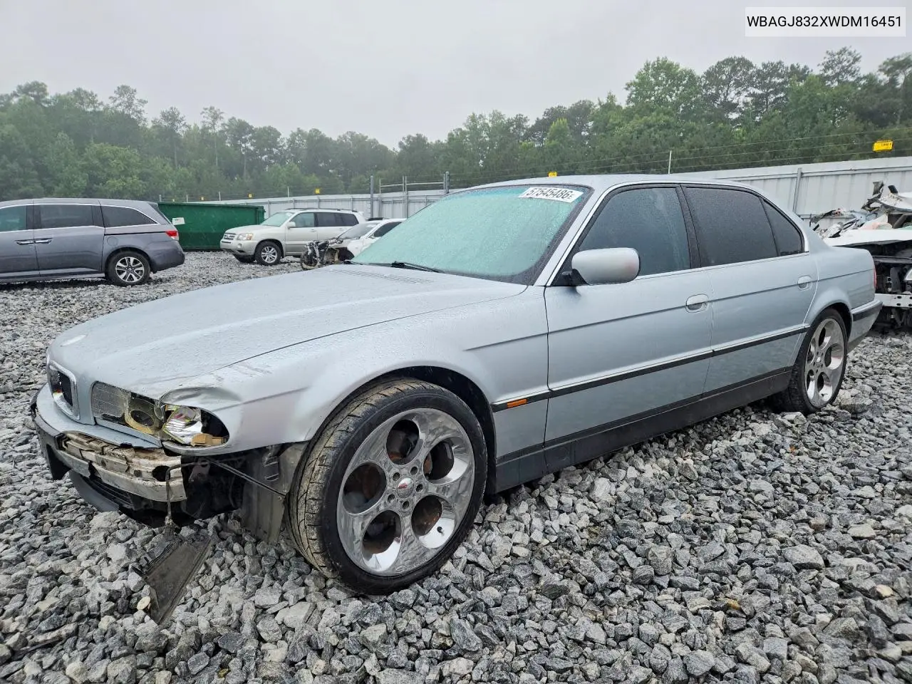 1998 BMW 740 Il VIN: WBAGJ832XWDM16451 Lot: 57545486