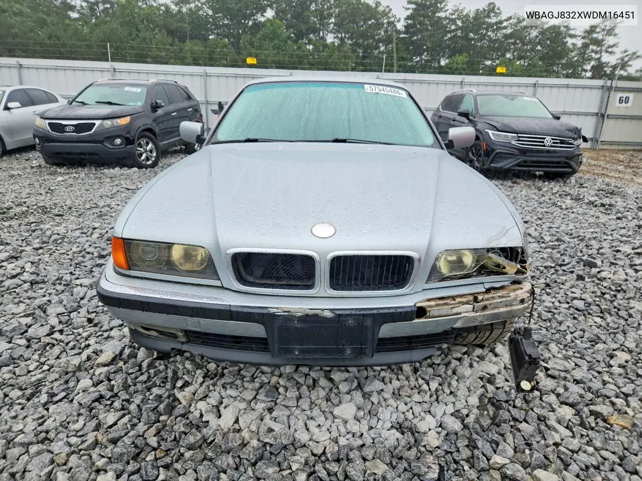 1998 BMW 740 Il VIN: WBAGJ832XWDM16451 Lot: 57545486