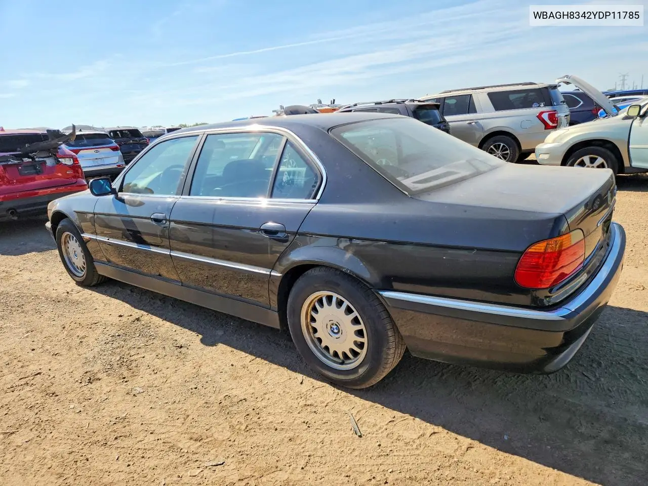 2000 BMW 740 Il VIN: WBAGH8342YDP11785 Lot: 55142286