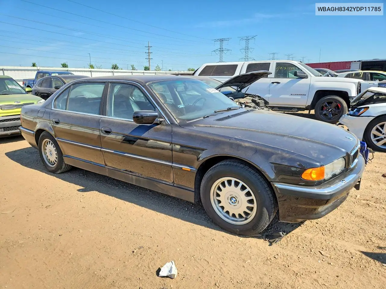 2000 BMW 740 Il VIN: WBAGH8342YDP11785 Lot: 55142286