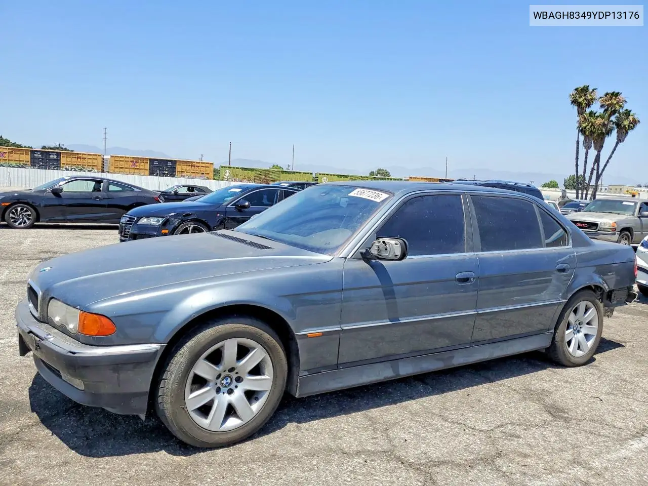 2000 BMW 740 Il VIN: WBAGH8349YDP13176 Lot: 55677236