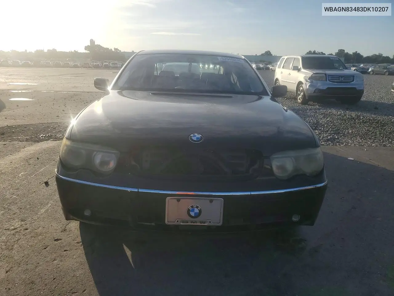 2003 BMW 760 Li VIN: WBAGN83483DK10207 Lot: 62040236