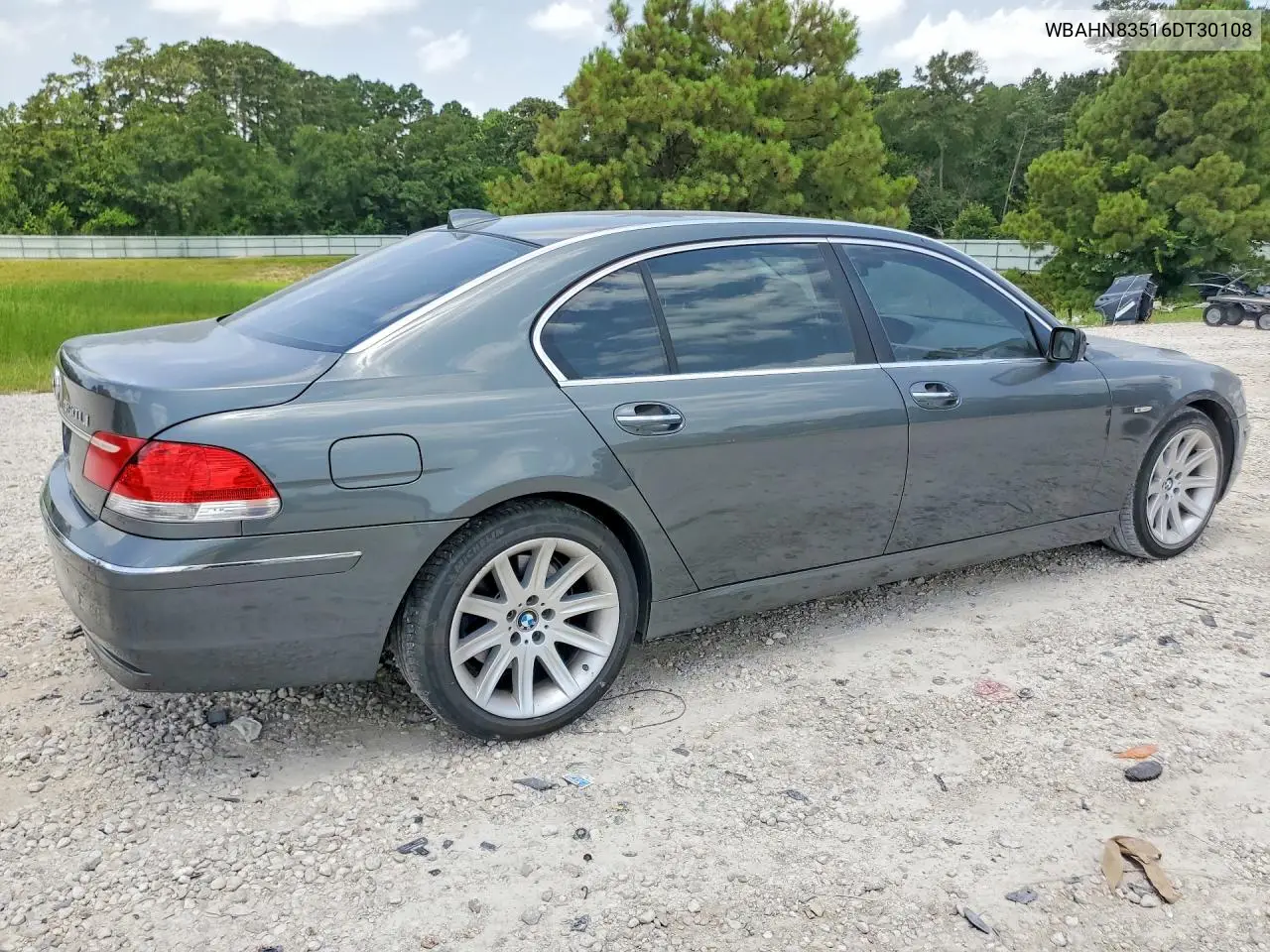 2006 BMW 750 Li VIN: WBAHN83516DT30108 Lot: 58739846