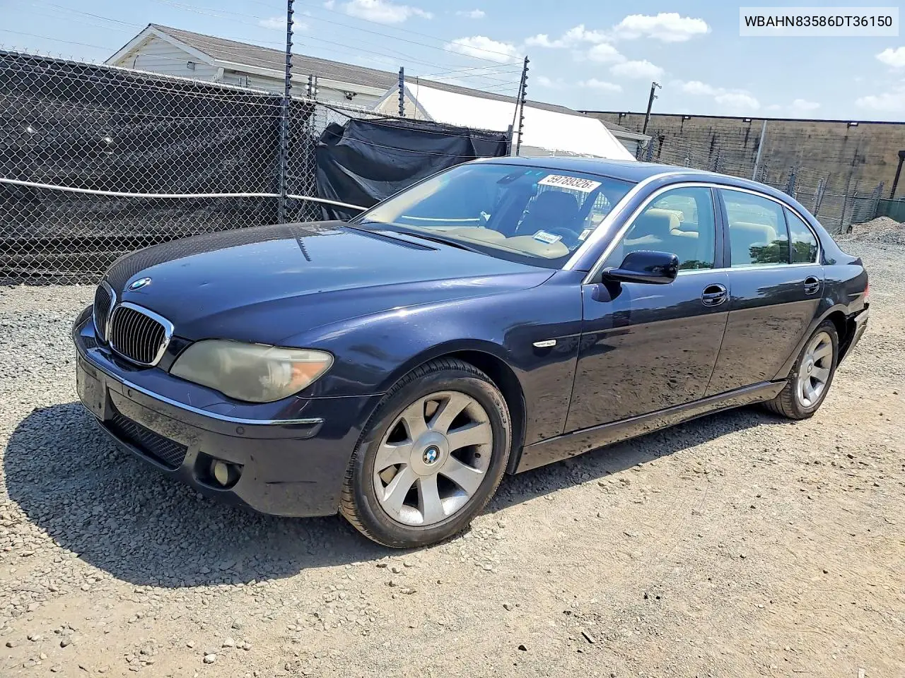 2006 BMW 750 Li VIN: WBAHN83586DT36150 Lot: 59789326
