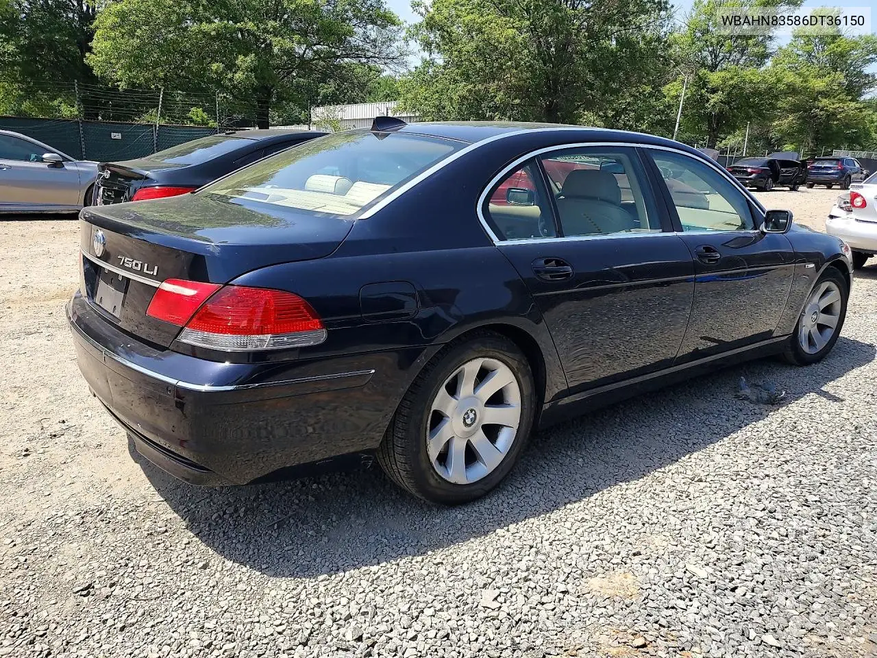 2006 BMW 750 Li VIN: WBAHN83586DT36150 Lot: 59789326