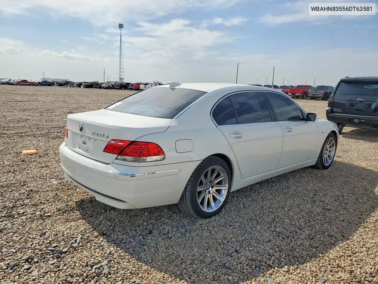 2006 BMW 750 Li VIN: WBAHN83556DT63581 Lot: 85966575
