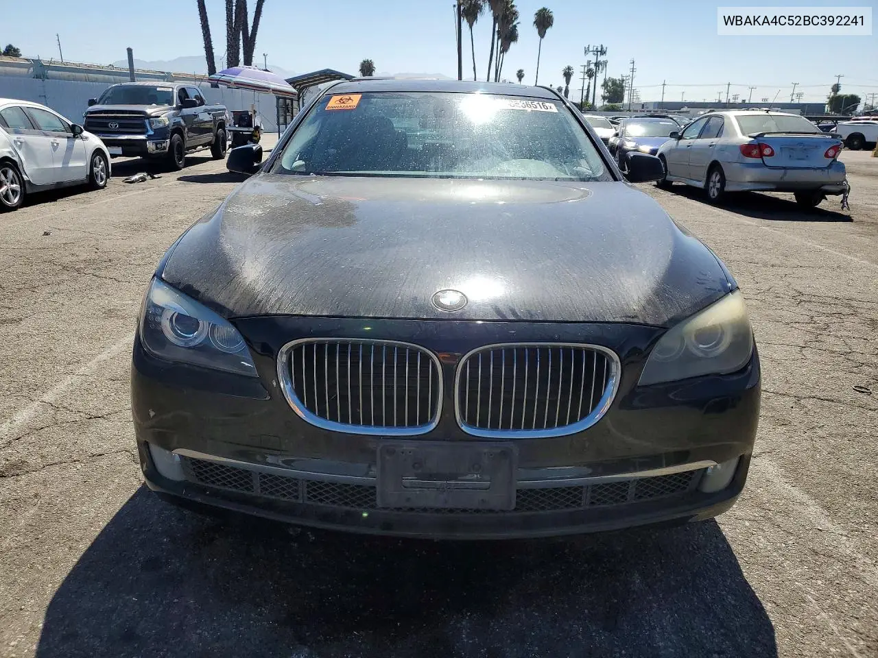 2011 BMW 740 I VIN: WBAKA4C52BC392241 Lot: 60536516