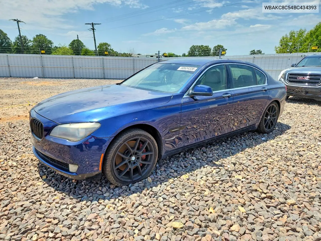 2011 BMW 750 Lxi VIN: WBAKC8C54BC434393 Lot: 60634336