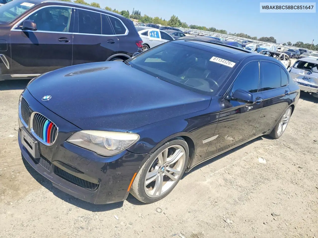 2011 BMW 750 Li VIN: WBAKB8C58BC851647 Lot: 61154526