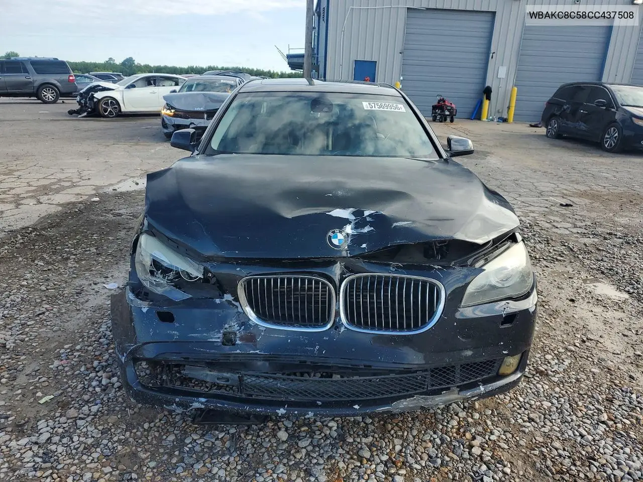 2012 BMW 750 Lxi VIN: WBAKC8C58CC437508 Lot: 57569956