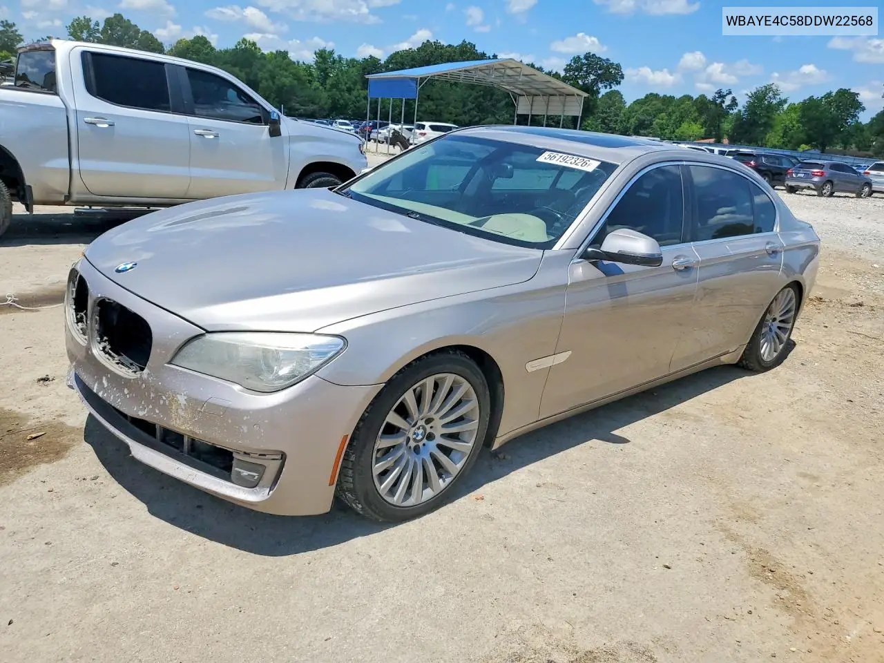 2013 BMW 740 Li VIN: WBAYE4C58DDW22568 Lot: 56192326