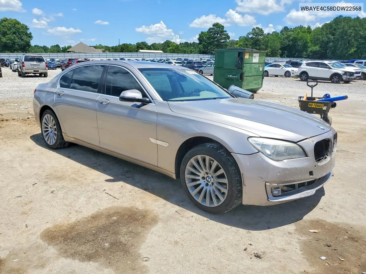 2013 BMW 740 Li VIN: WBAYE4C58DDW22568 Lot: 56192326