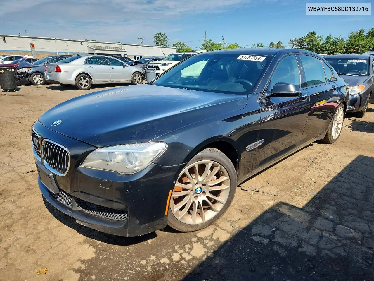 2013 BMW 750 Lxi VIN: WBAYF8C58DD139716 Lot: 57781526