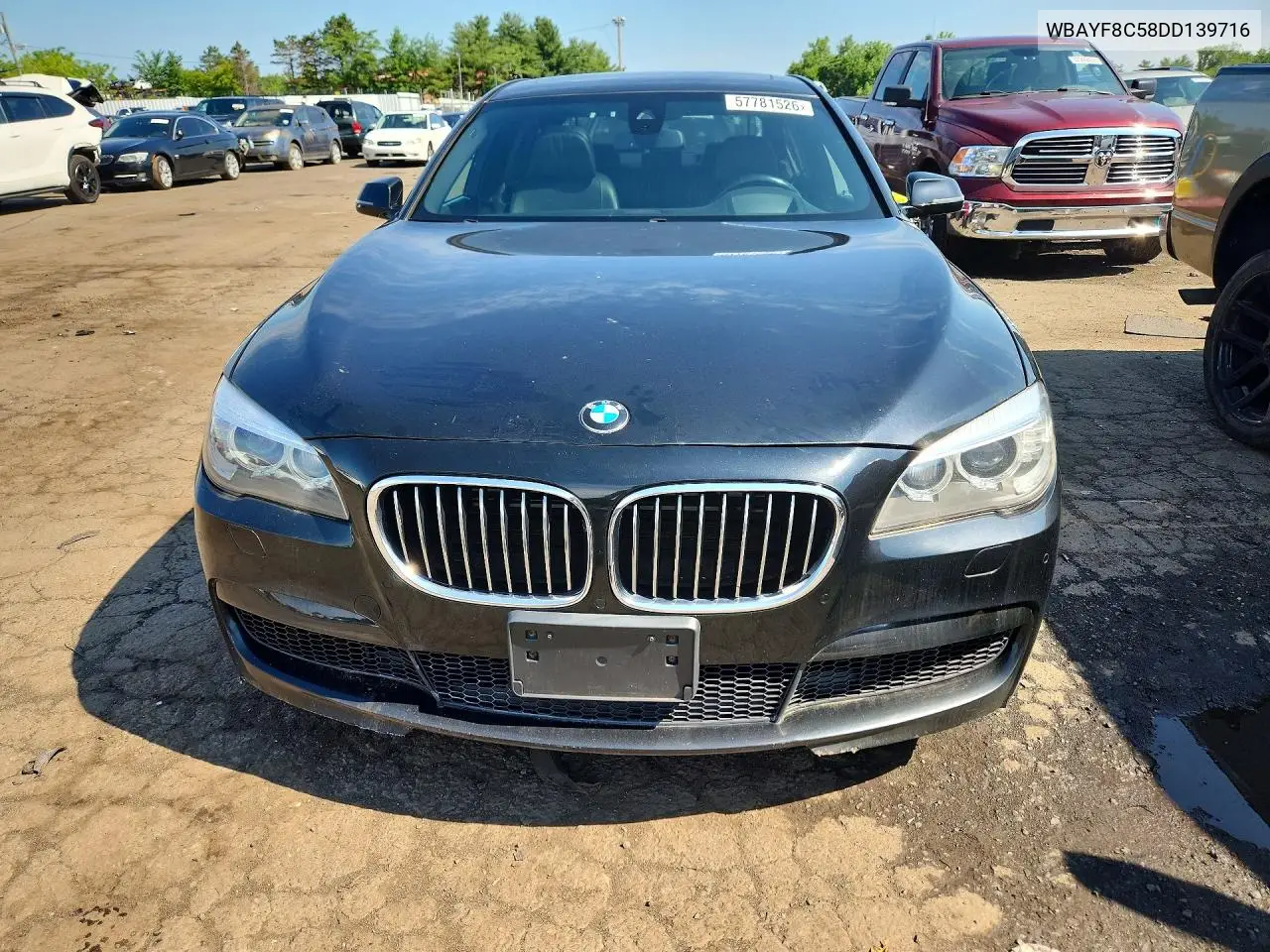 2013 BMW 750 Lxi VIN: WBAYF8C58DD139716 Lot: 57781526