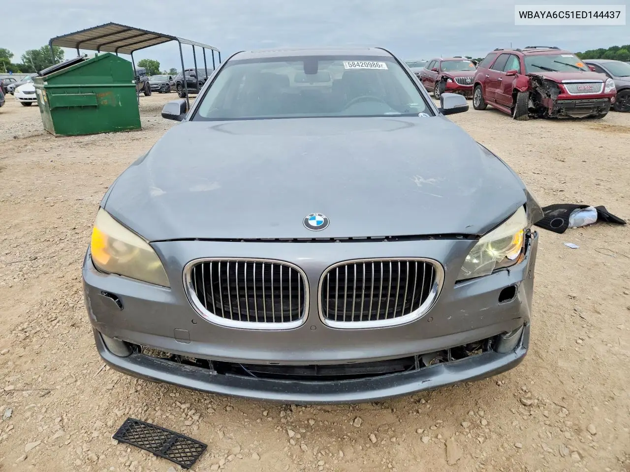 2014 BMW 740 I VIN: WBAYA6C51ED144437 Lot: 58420986