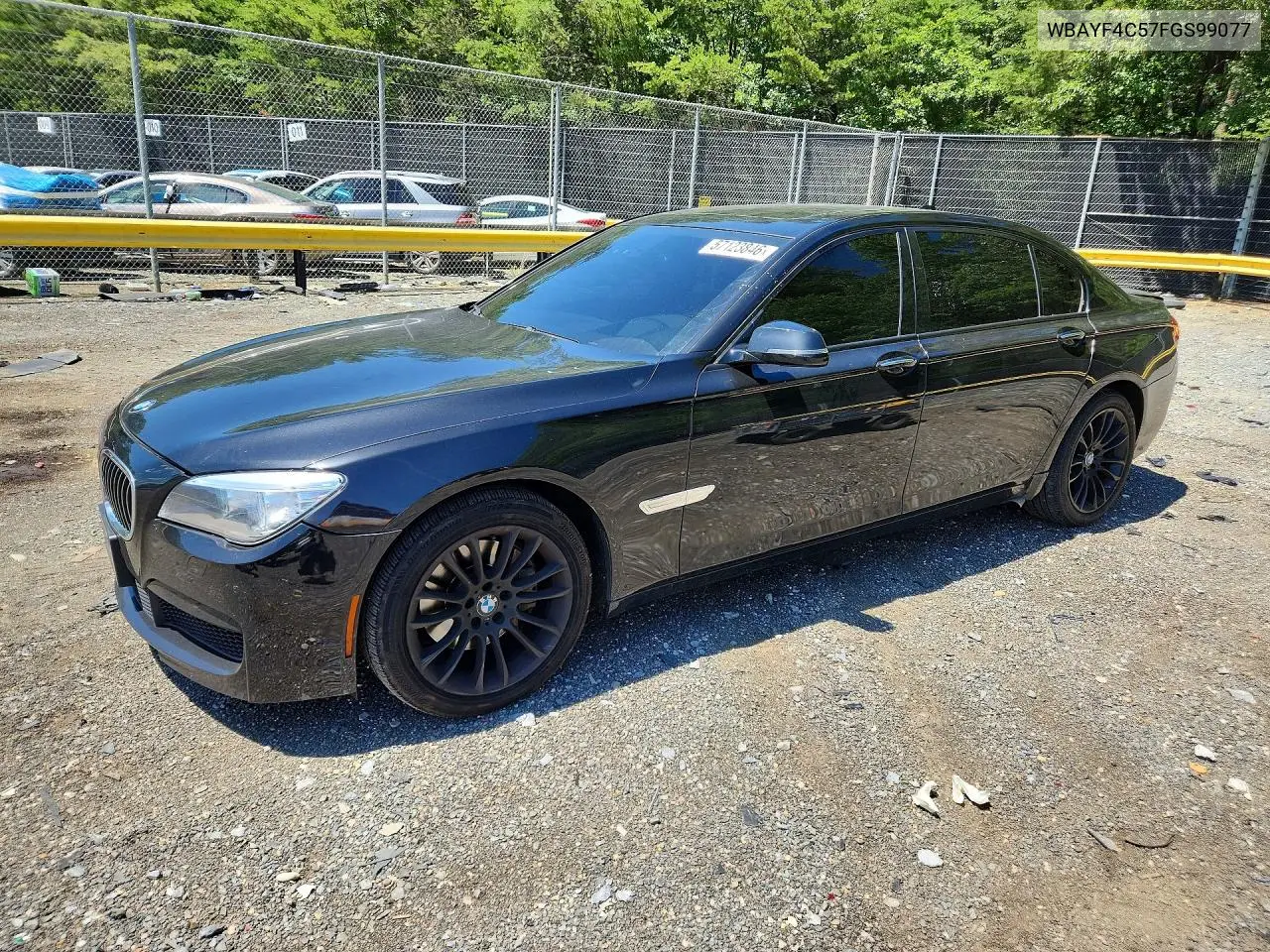 2015 BMW 740 Lxi VIN: WBAYF4C57FGS99077 Lot: 57123846