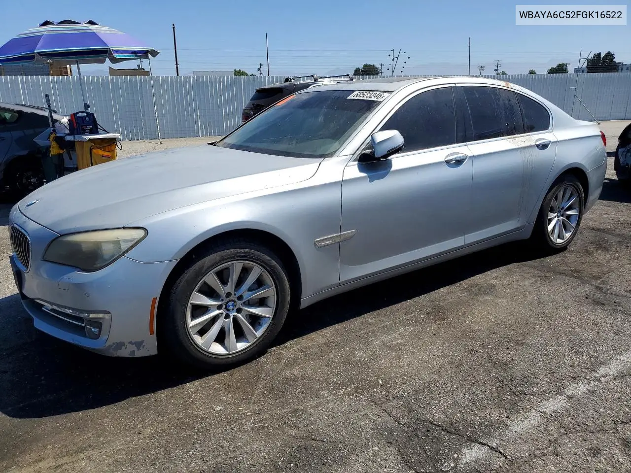 2015 BMW 740 I VIN: WBAYA6C52FGK16522 Lot: 60523246