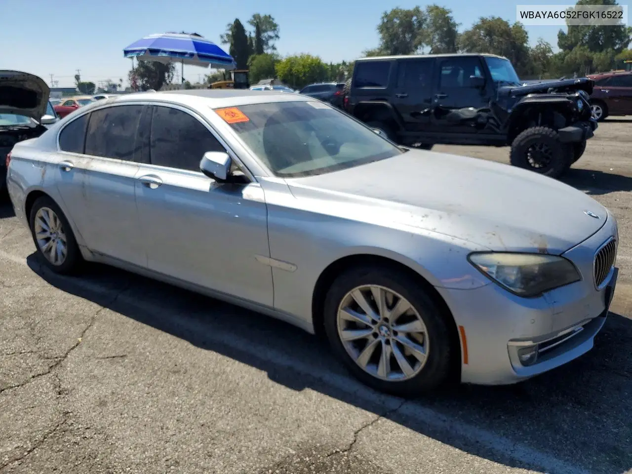 2015 BMW 740 I VIN: WBAYA6C52FGK16522 Lot: 60523246