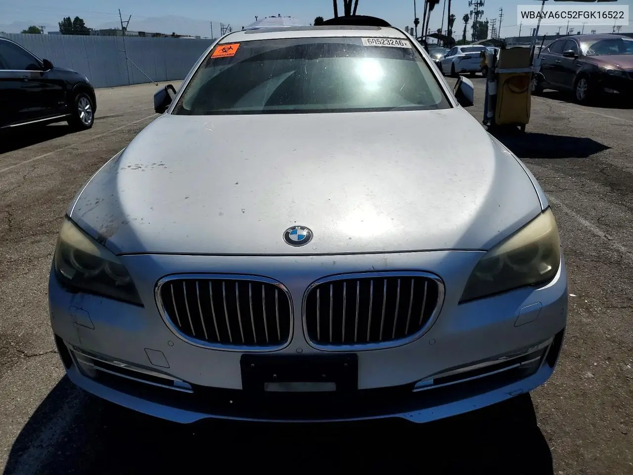 2015 BMW 740 I VIN: WBAYA6C52FGK16522 Lot: 60523246