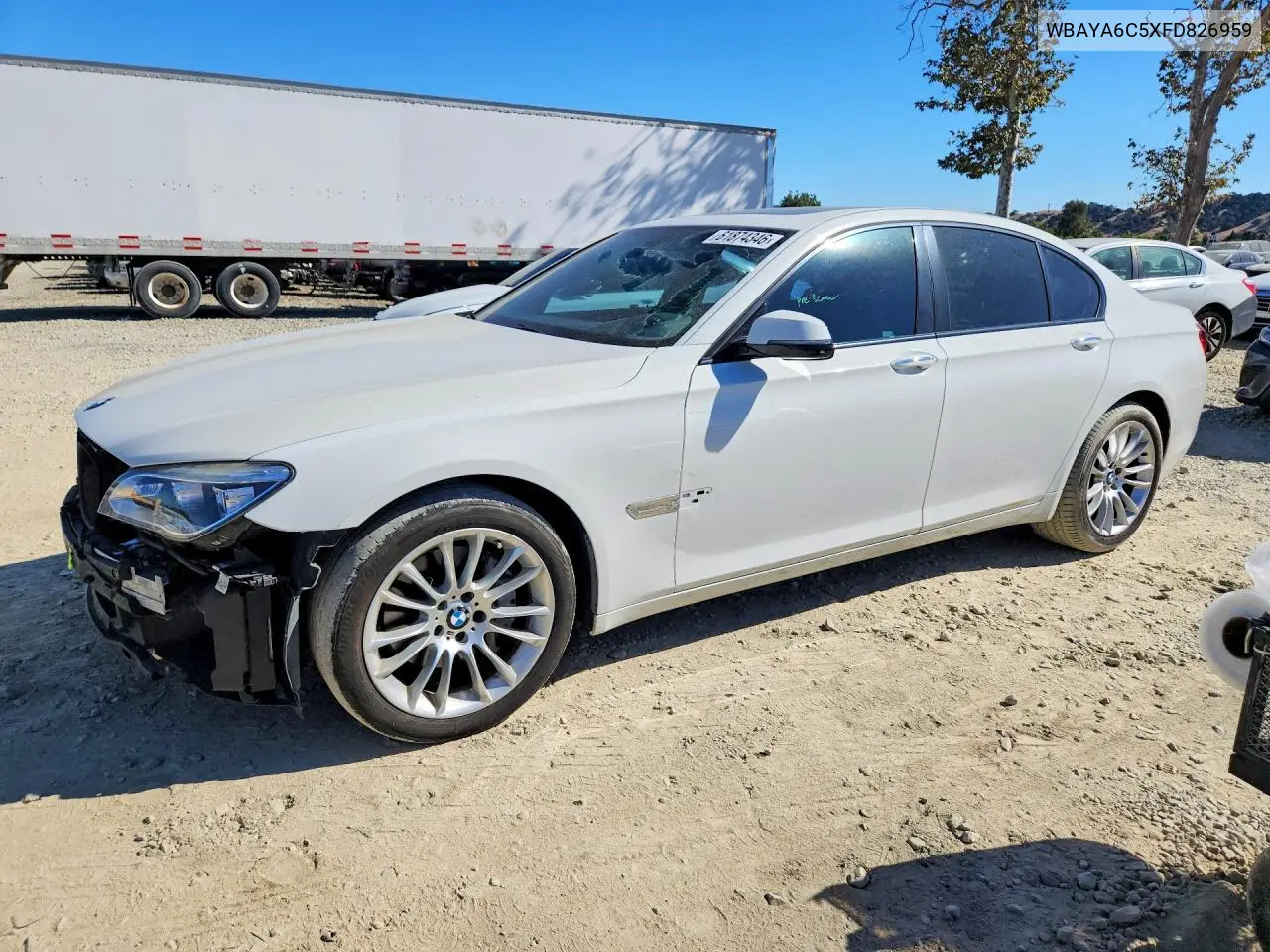 2015 BMW 740 I VIN: WBAYA6C5XFD826959 Lot: 61874346