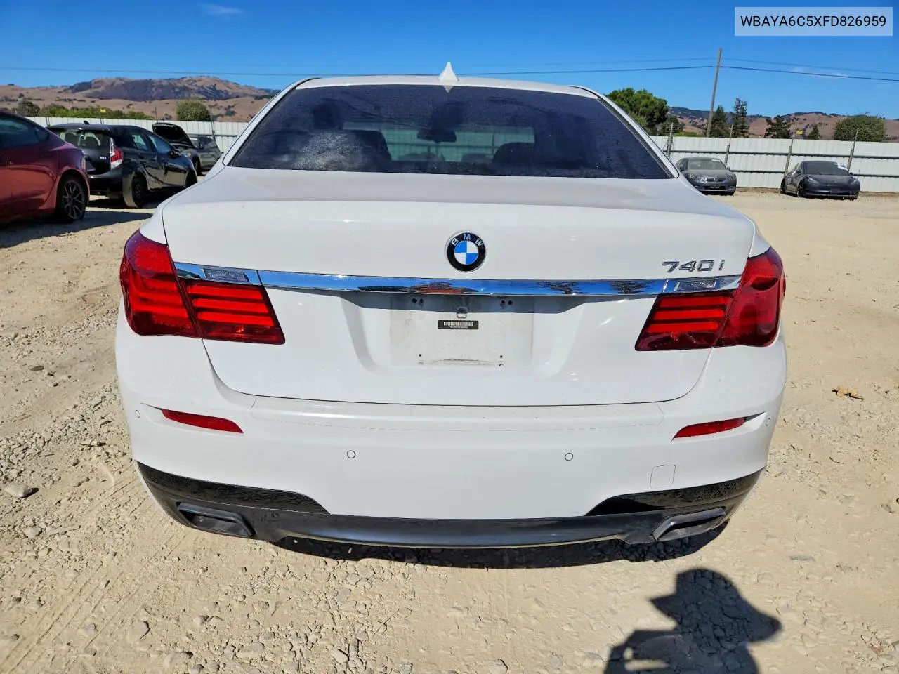 2015 BMW 740 I VIN: WBAYA6C5XFD826959 Lot: 61874346