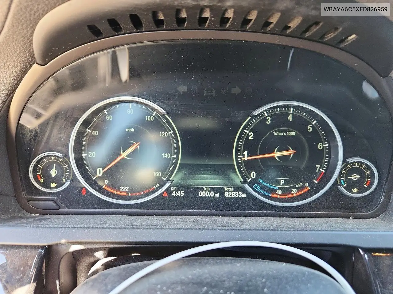 2015 BMW 740 I VIN: WBAYA6C5XFD826959 Lot: 61874346