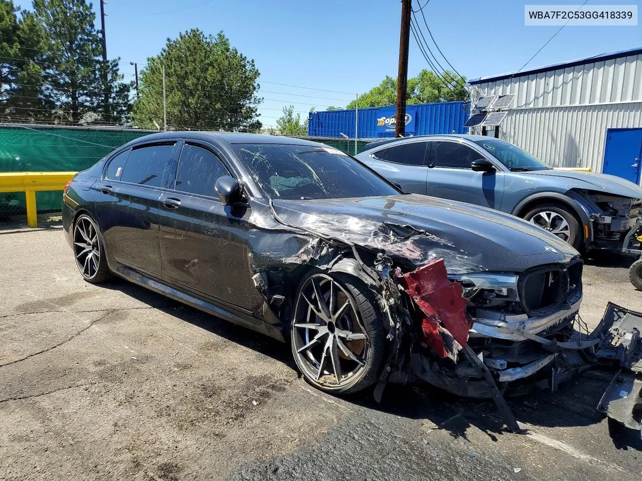 2016 BMW 750 Xi VIN: WBA7F2C53GG418339 Lot: 57214556