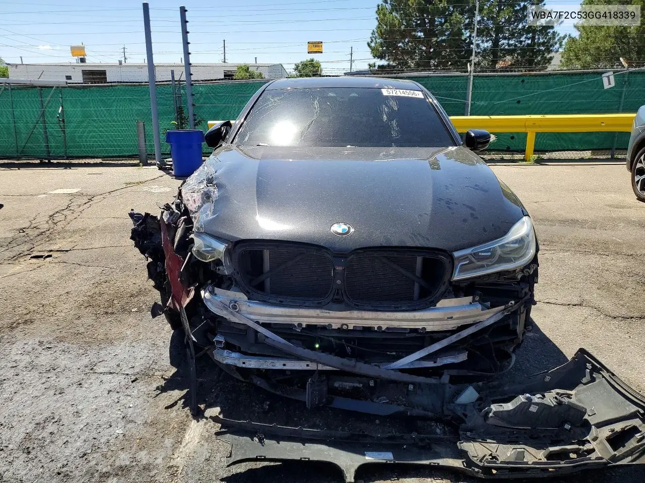 2016 BMW 750 Xi VIN: WBA7F2C53GG418339 Lot: 57214556