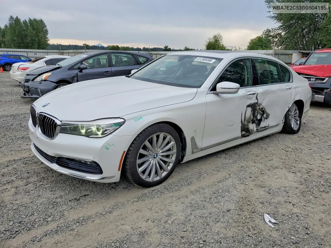 2016 BMW 740 I VIN: WBA7E2C53GG504155 Lot: 61200496