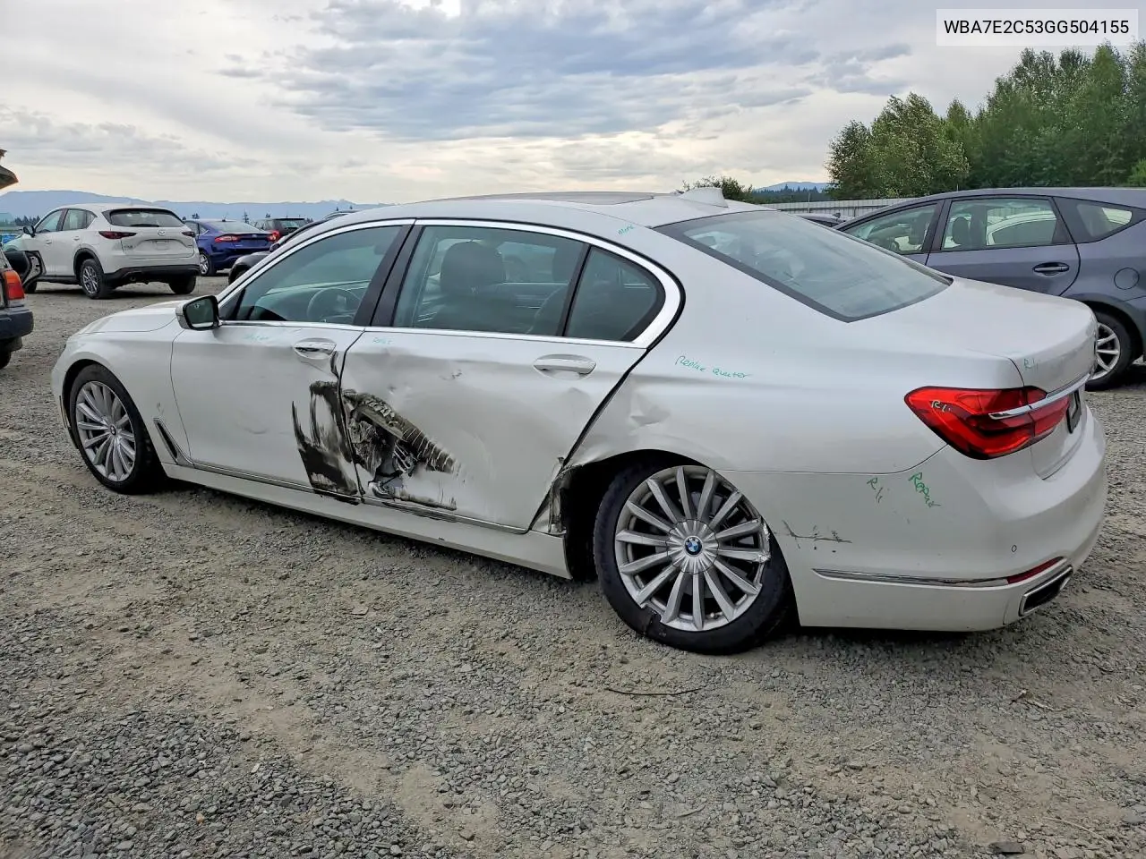 2016 BMW 740 I VIN: WBA7E2C53GG504155 Lot: 61200496