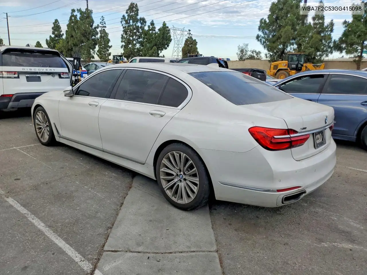 WBA7F2C53GG415098 2016 BMW 750 Xi