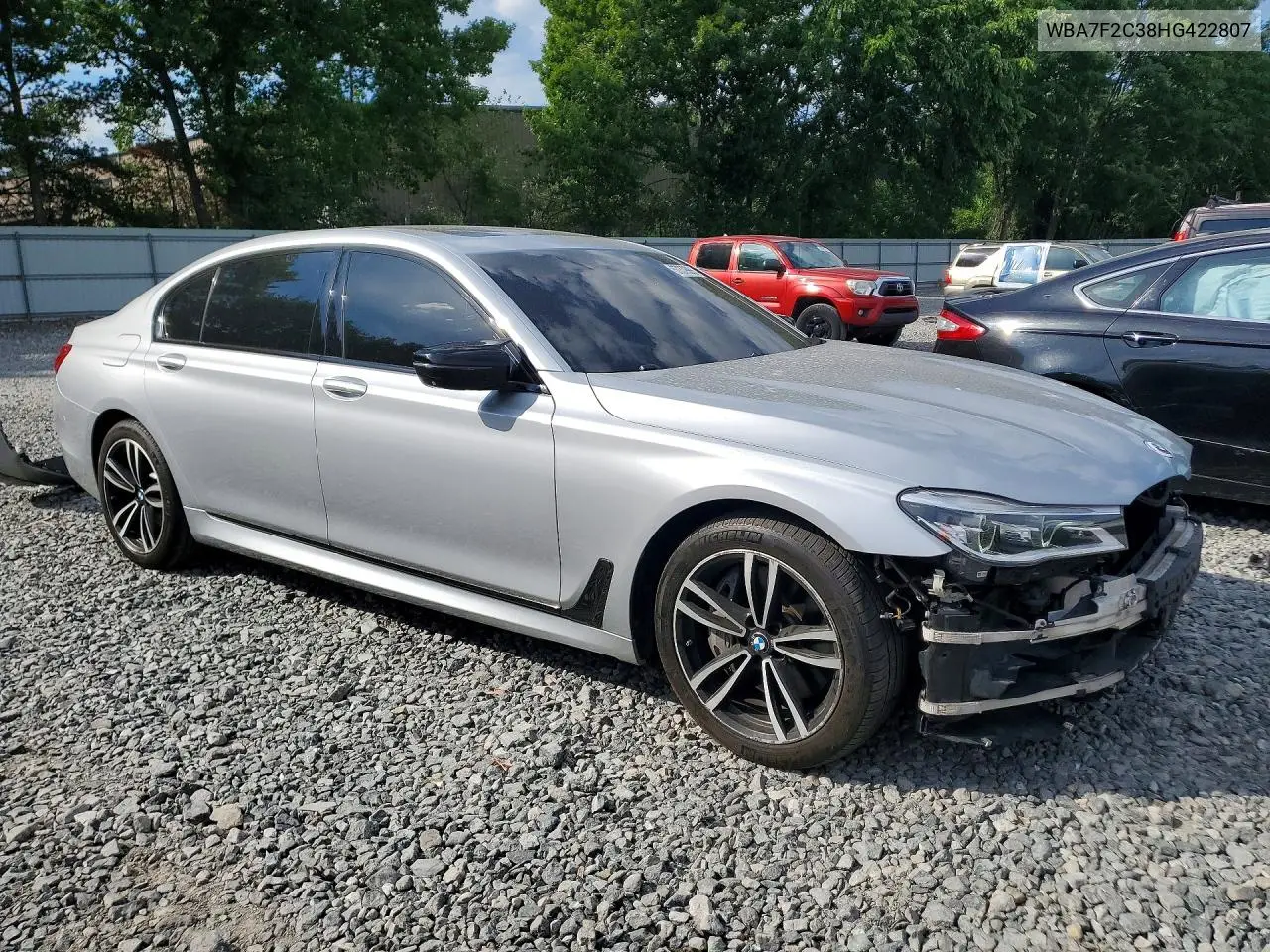 2017 BMW 750 Xi VIN: WBA7F2C38HG422807 Lot: 57379996