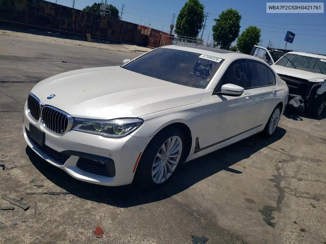 2017 BMW 750 Xi VIN: WBA7F2C53HG421761 Lot: 57598326