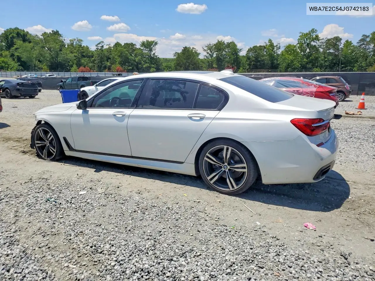 2018 BMW 740 I VIN: WBA7E2C54JG742183 Lot: 61148286