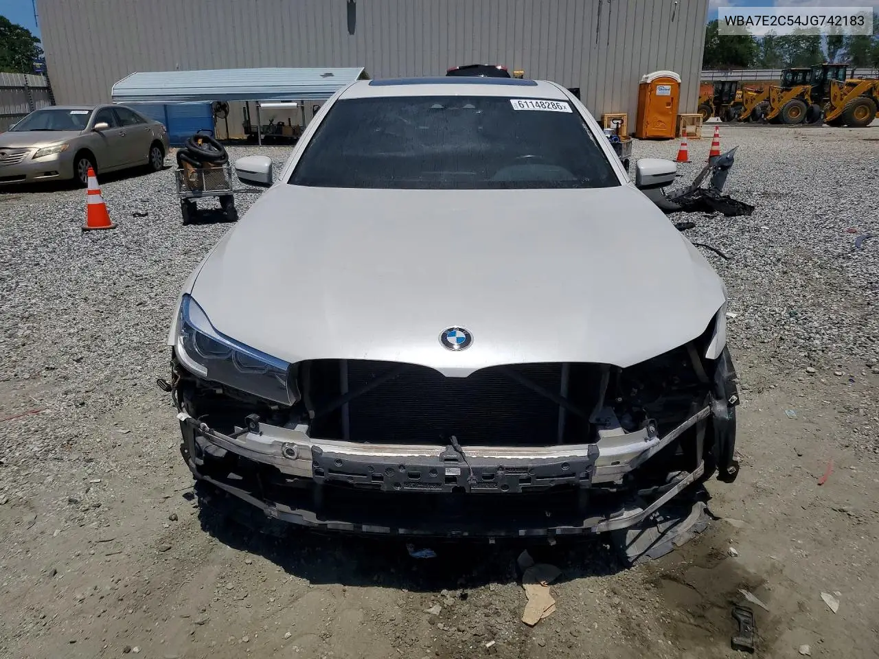 2018 BMW 740 I VIN: WBA7E2C54JG742183 Lot: 61148286