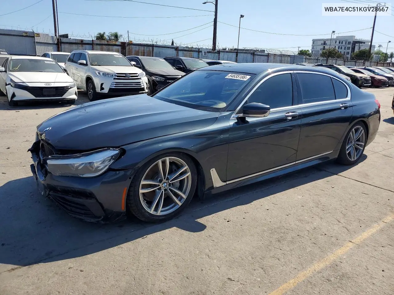 2019 BMW 740 Xi VIN: WBA7E4C51KGV28667 Lot: 54635186