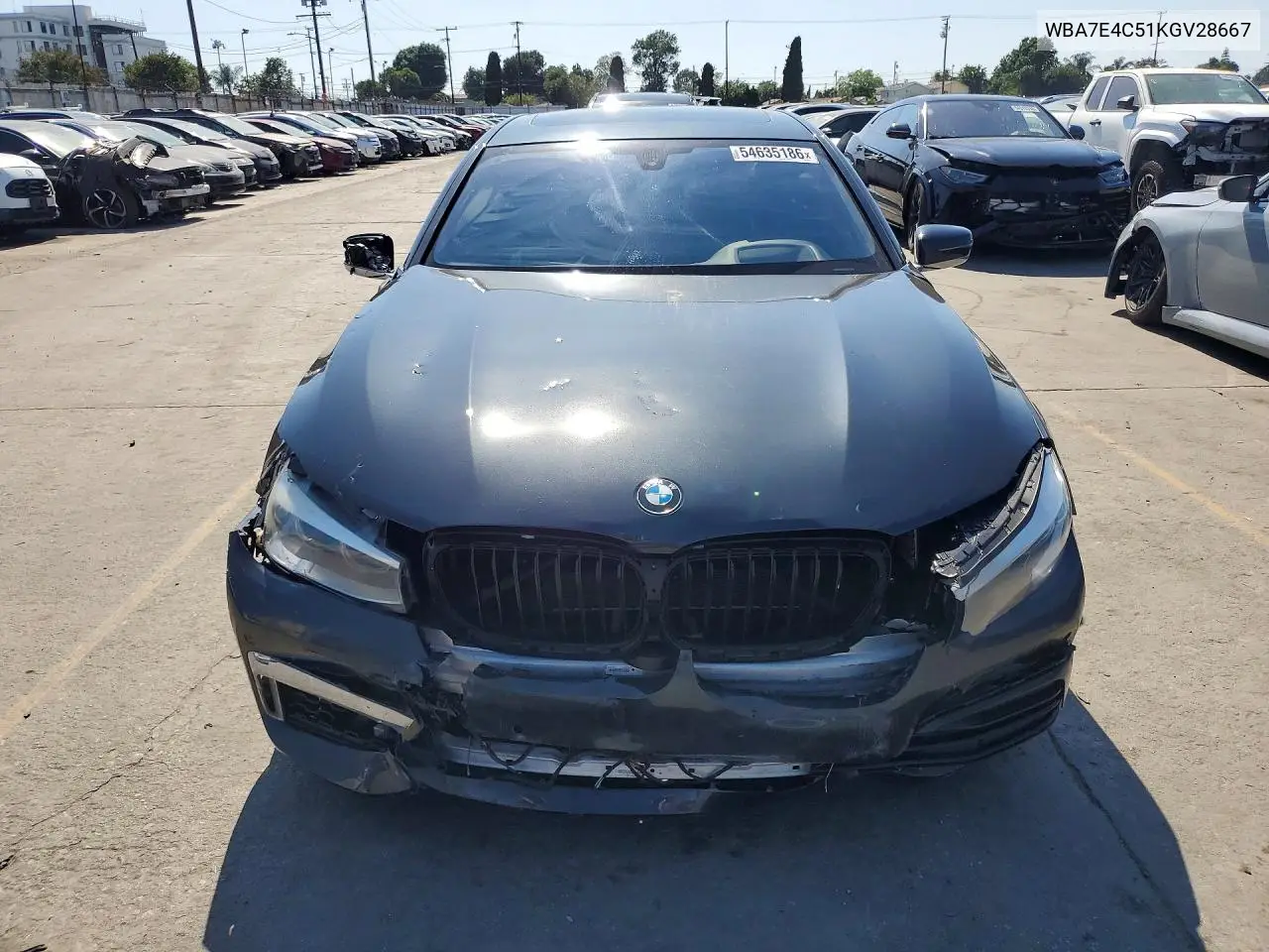 2019 BMW 740 Xi VIN: WBA7E4C51KGV28667 Lot: 54635186