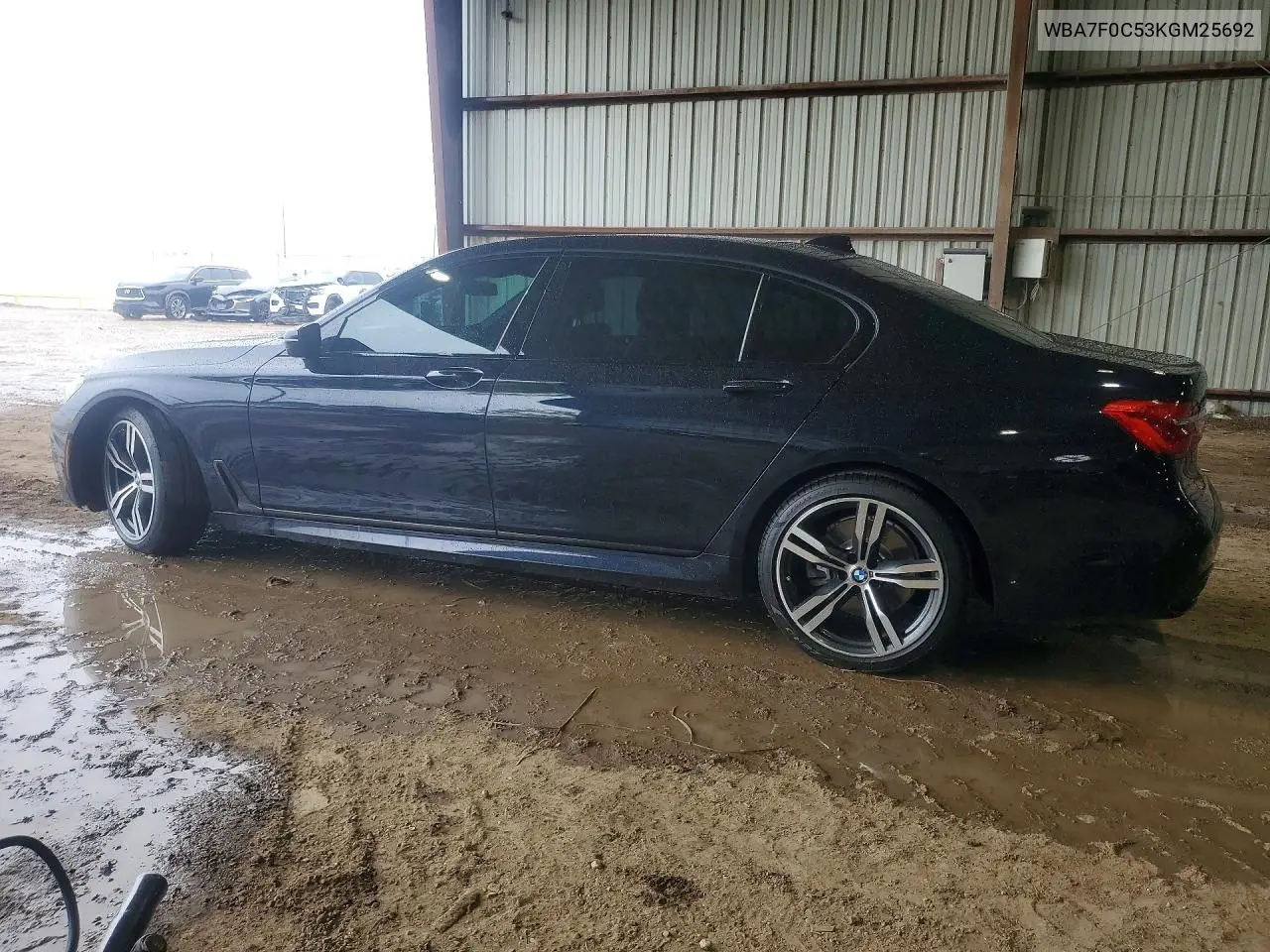 2019 BMW 750 I VIN: WBA7F0C53KGM25692 Lot: 57496236