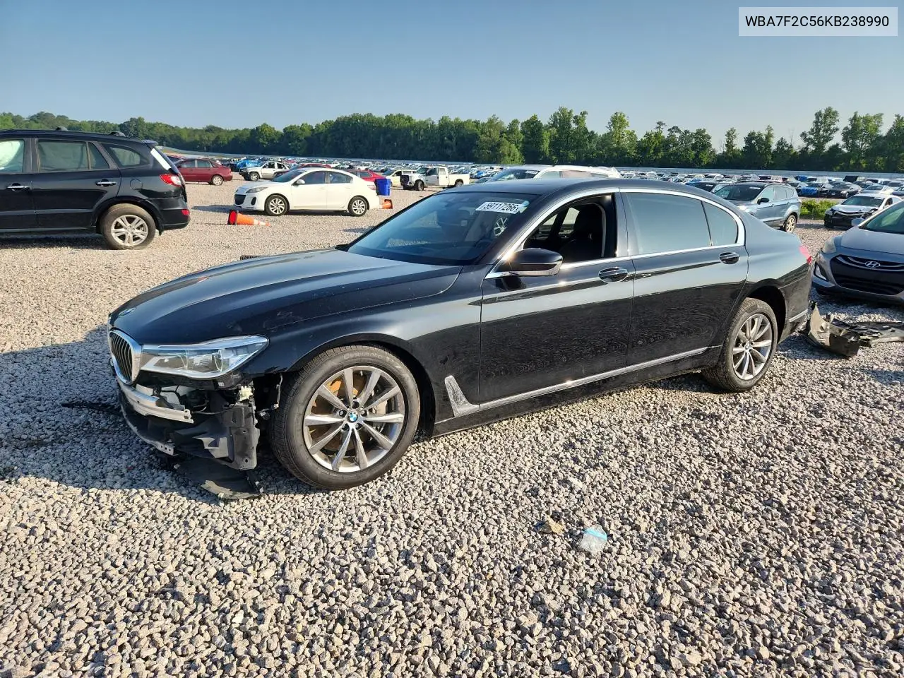 2019 BMW 750 Xi VIN: WBA7F2C56KB238990 Lot: 59117266