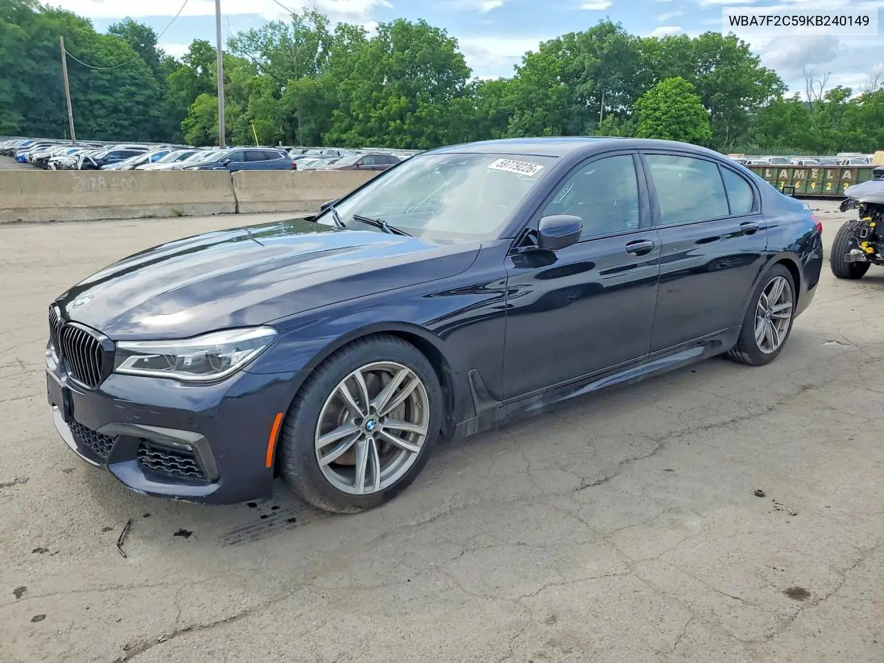 2019 BMW 750 Xi VIN: WBA7F2C59KB240149 Lot: 59779226