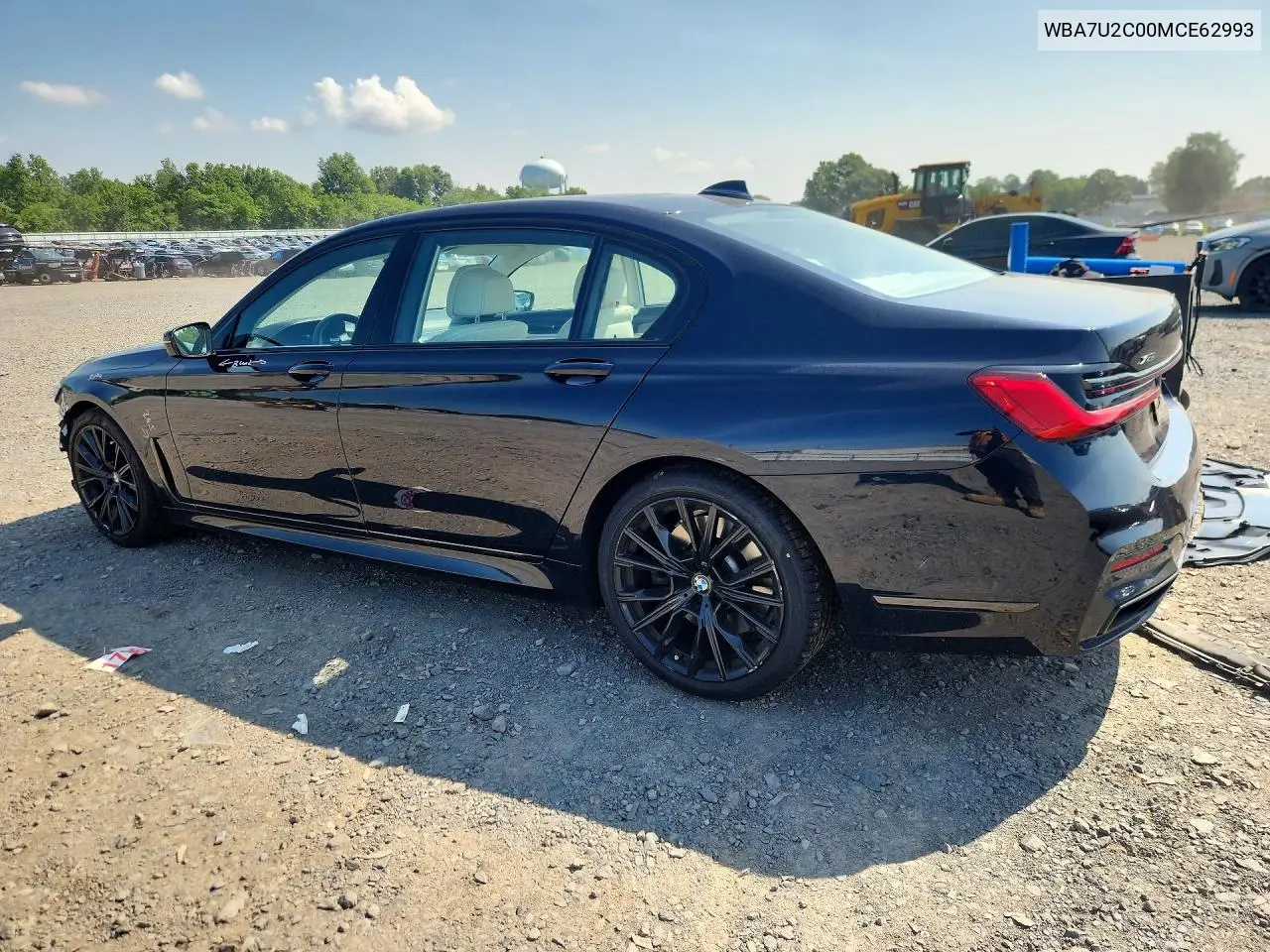 2021 BMW 750 Xi VIN: WBA7U2C00MCE62993 Lot: 58932076