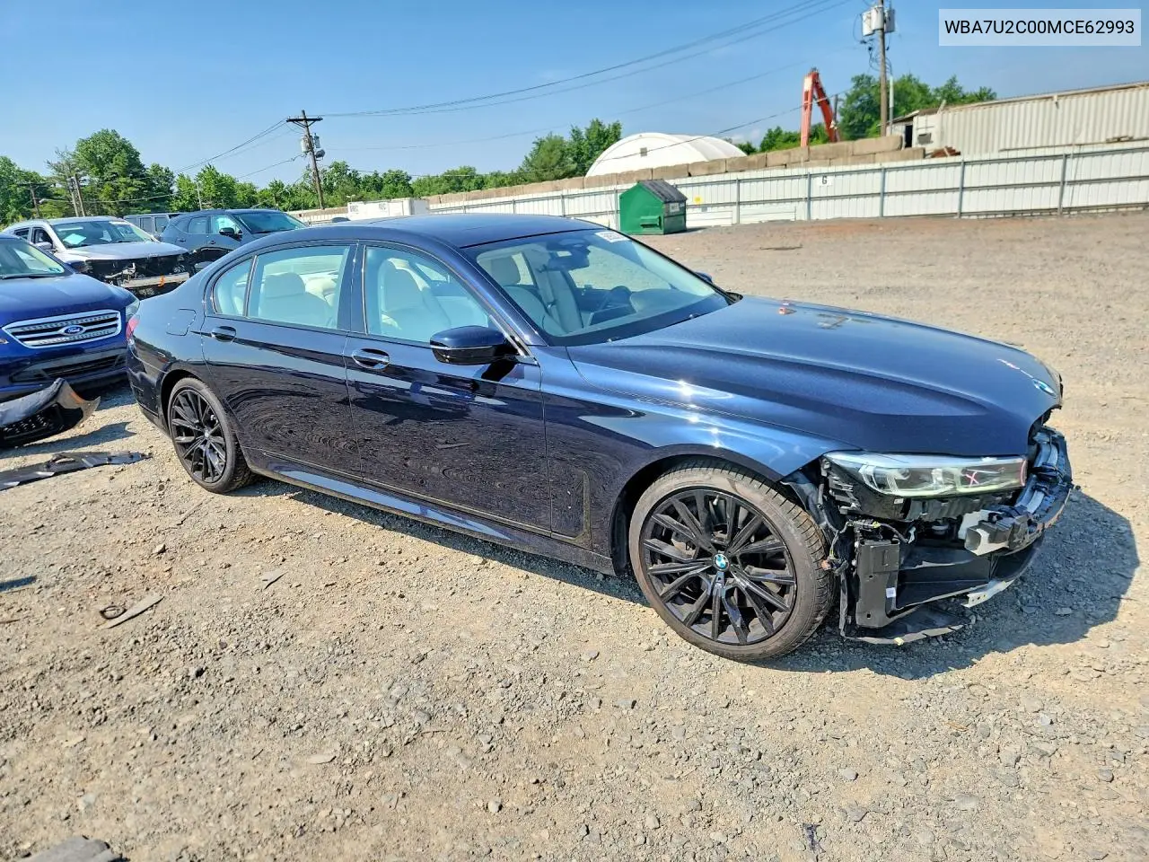 2021 BMW 750 Xi VIN: WBA7U2C00MCE62993 Lot: 58932076