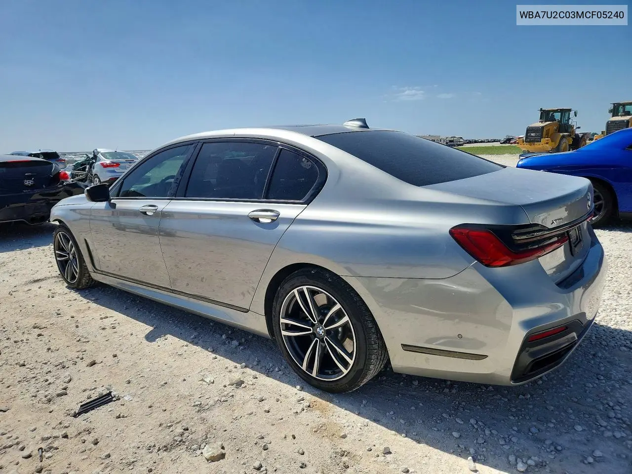 2021 BMW 750 Xi VIN: WBA7U2C03MCF05240 Lot: 62050726