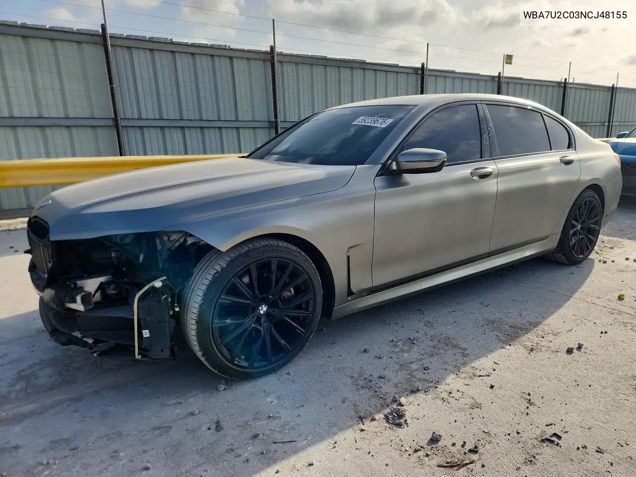 2022 BMW 750 Xi VIN: WBA7U2C03NCJ48155 Lot: 59239676