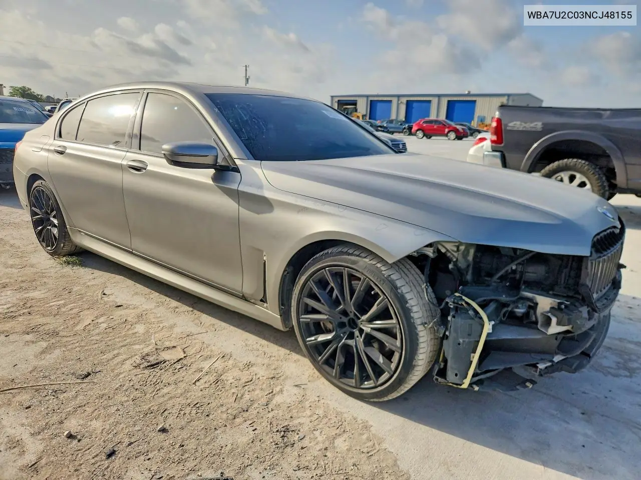 2022 BMW 750 Xi VIN: WBA7U2C03NCJ48155 Lot: 59239676