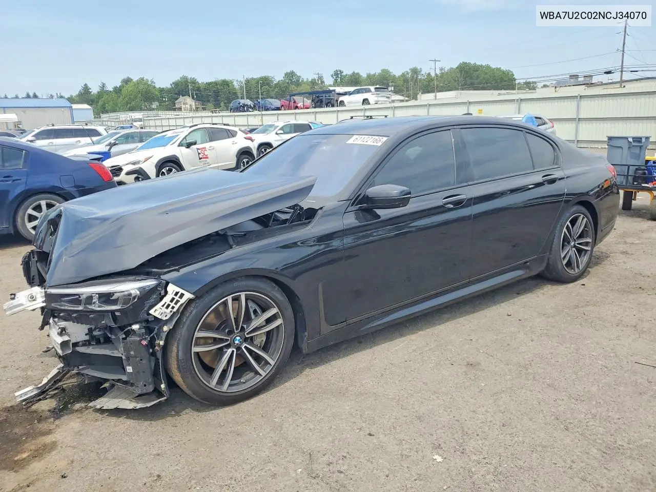 2022 BMW 750 Xi VIN: WBA7U2C02NCJ34070 Lot: 61122166