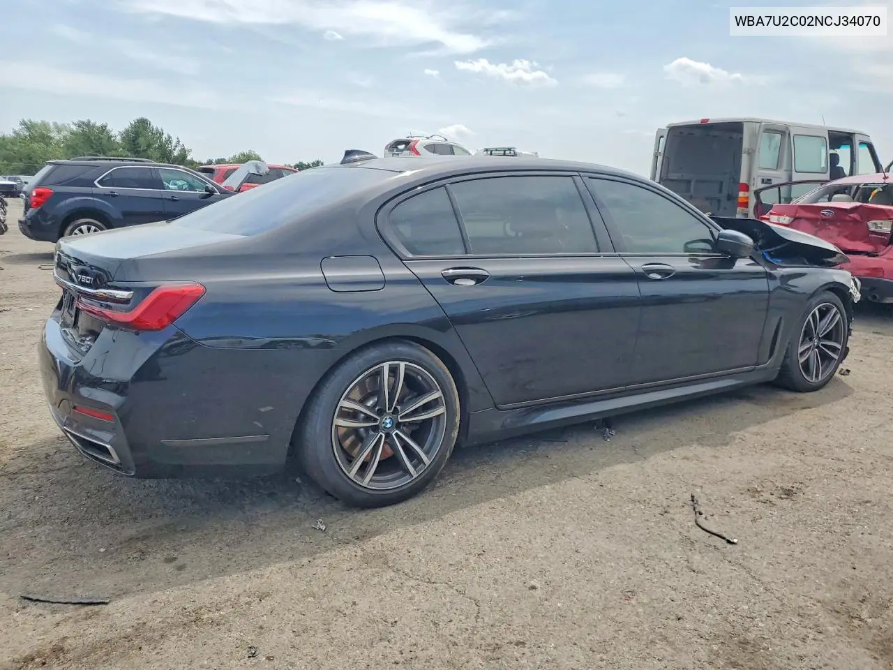 2022 BMW 750 Xi VIN: WBA7U2C02NCJ34070 Lot: 61122166