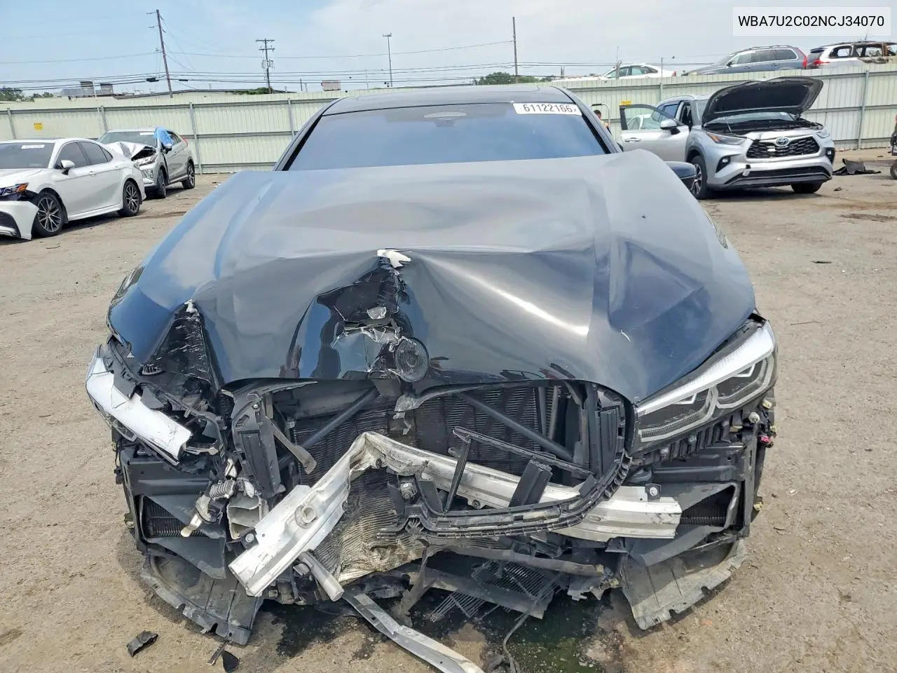 2022 BMW 750 Xi VIN: WBA7U2C02NCJ34070 Lot: 61122166