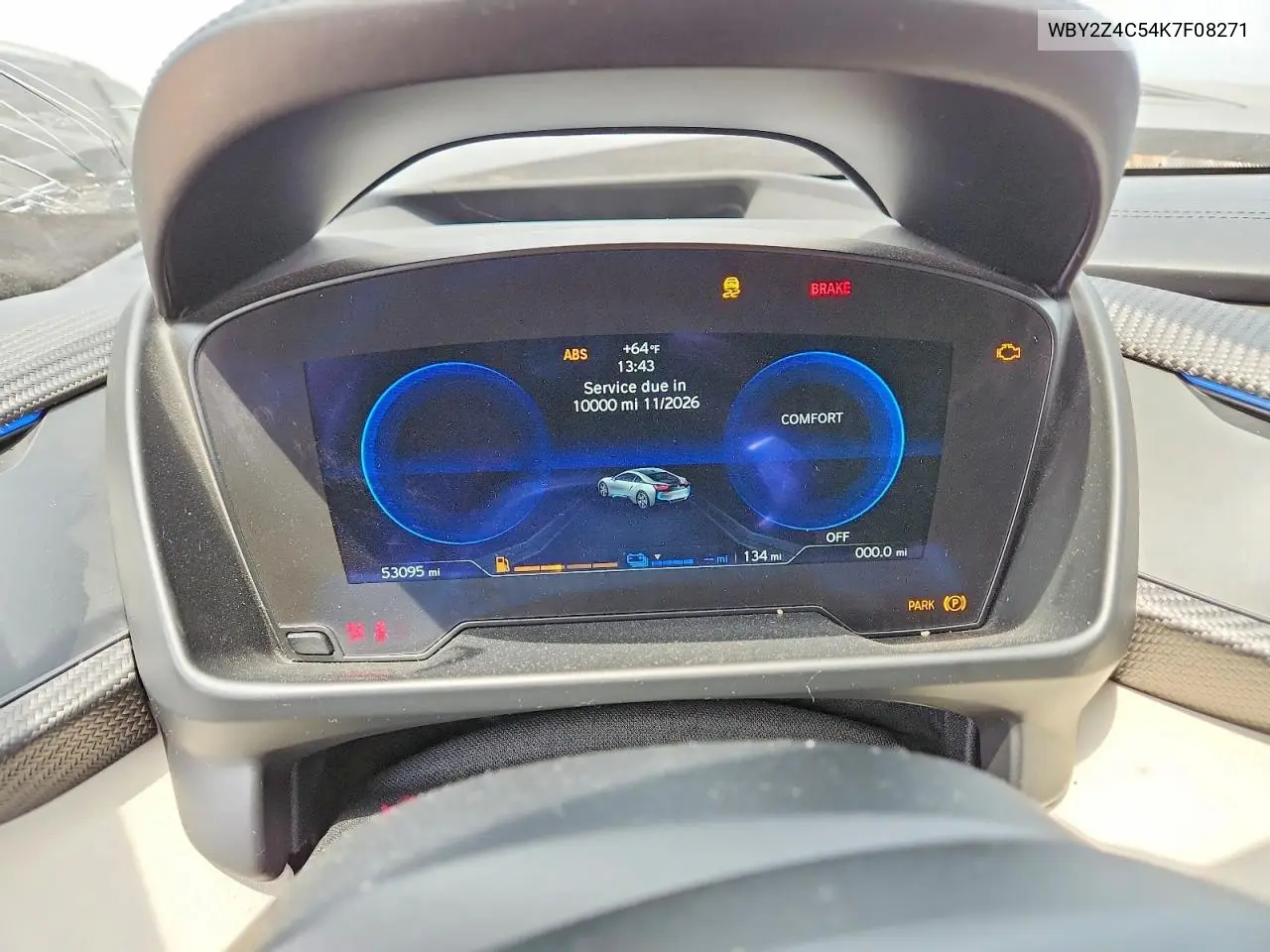 2019 BMW I8 VIN: WBY2Z4C54K7F08271 Lot: 54093806